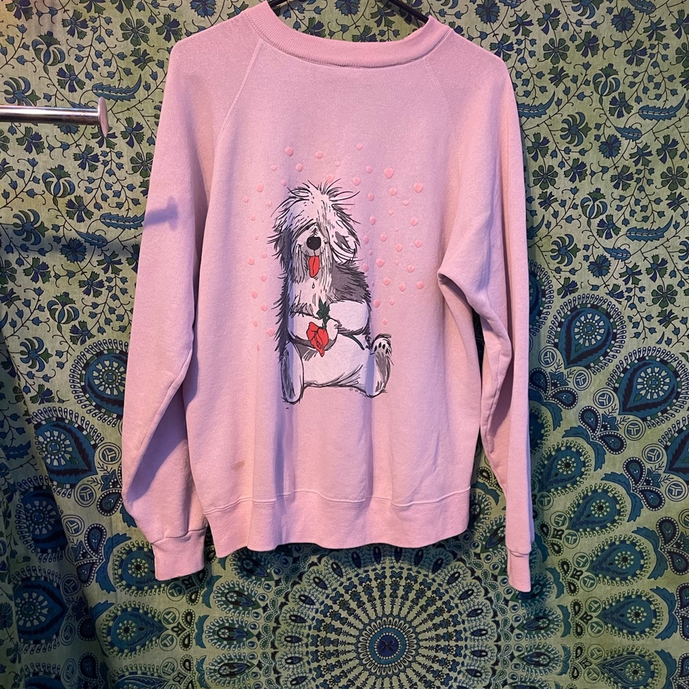 Cute vintage pink crewneck what Disney character from the 70s